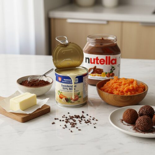 Ingredientes do Brigadeiro de Cenoura com Nutella