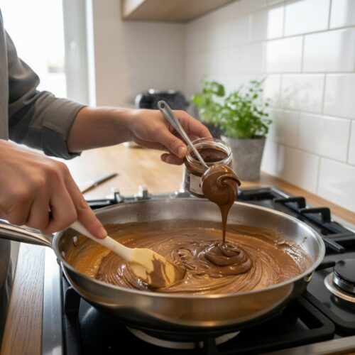 Preparo do Brigadeiro de Cenoura com Nutella