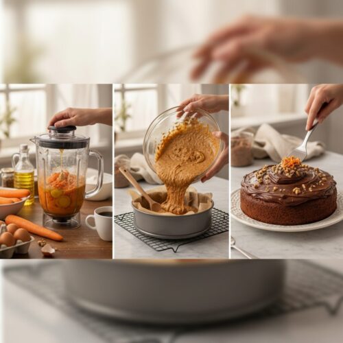 Preparo do Bolo de Cenoura com Cobertura de Chocolate
