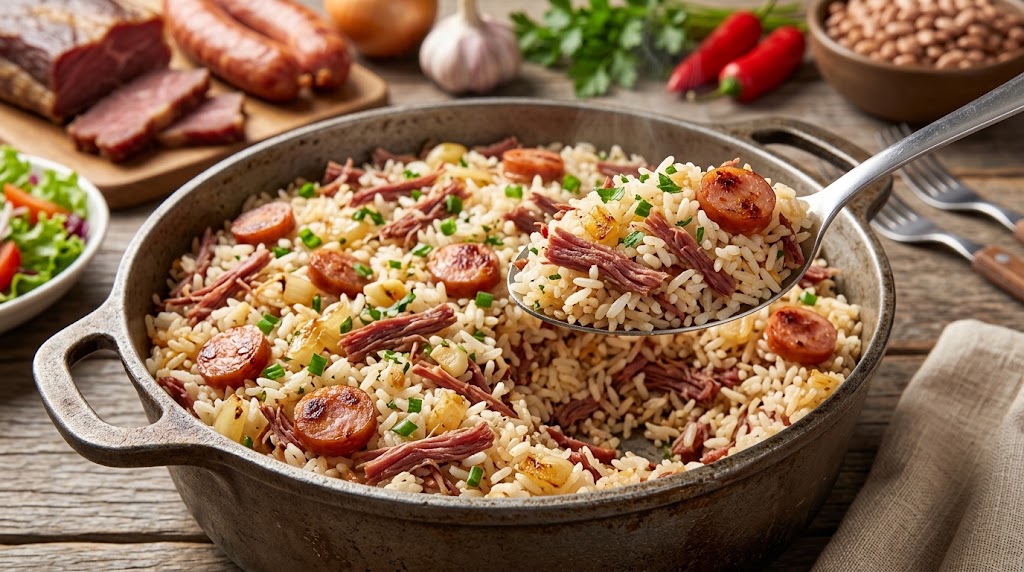 Arroz de carreteiro, prato típico gaúcho