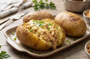 Batata Assada com Recheio de Frango