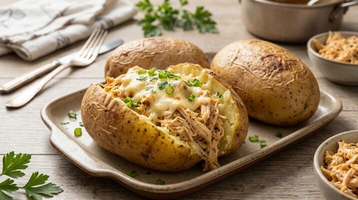 Batata Assada com Recheio de Frango