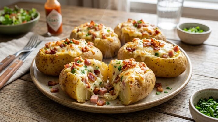 Batata Recheada com Bacon e Requeijão Batata recheada com bacon e requeijão
