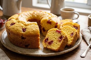 Bolo de Fubá com Goiabada Delicioso