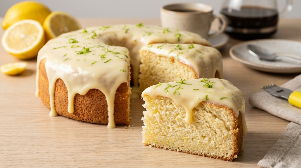 Bolo de limão fatiado