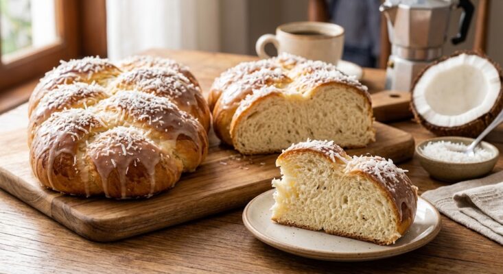 Rosca de trança caseira dourada
