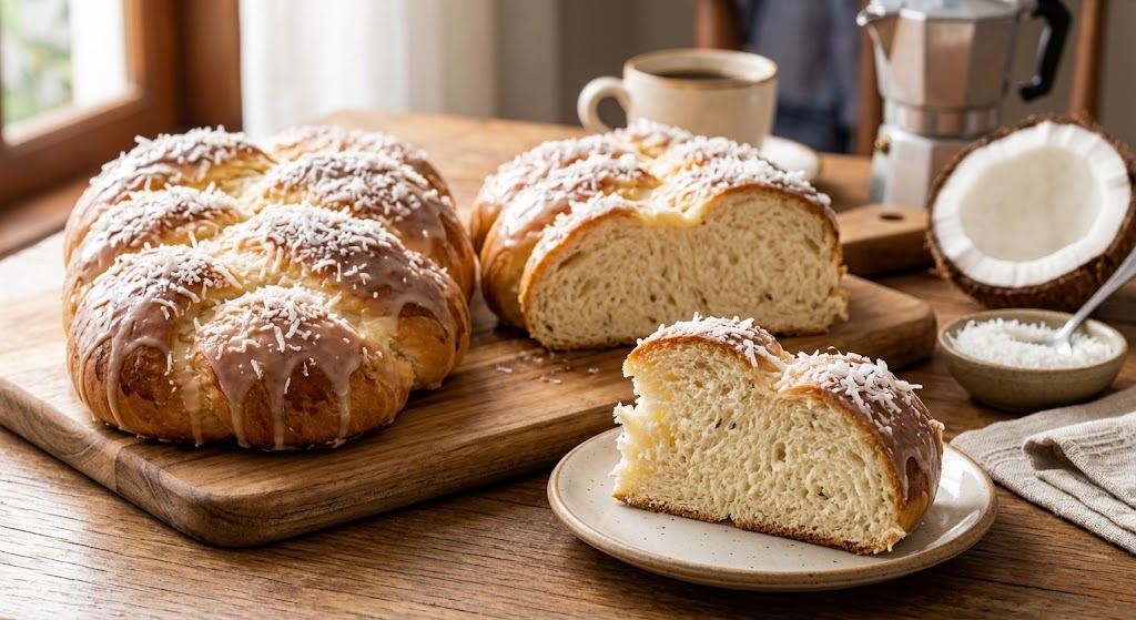 Rosca de trança caseira dourada