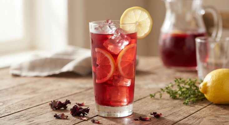 Chá Gelado de Hibisco com Limão Siciliano