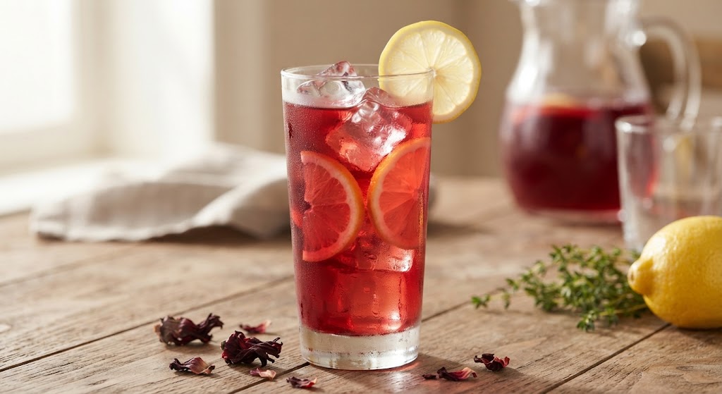 Ch&aacute; Gelado de Hibisco com Lim&atilde;o Siciliano