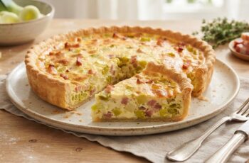 Quiche de Alho-Poró com Bacon