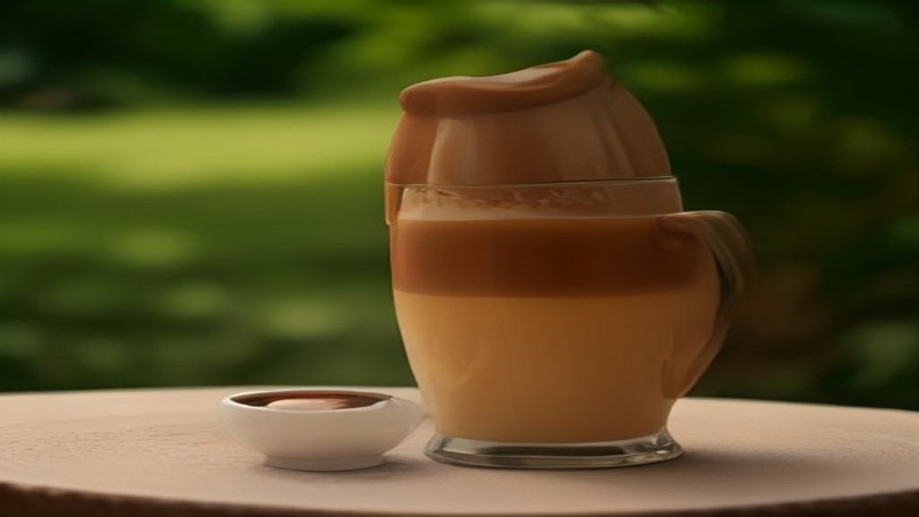 Fatia de pudim de café com calda de caramelo