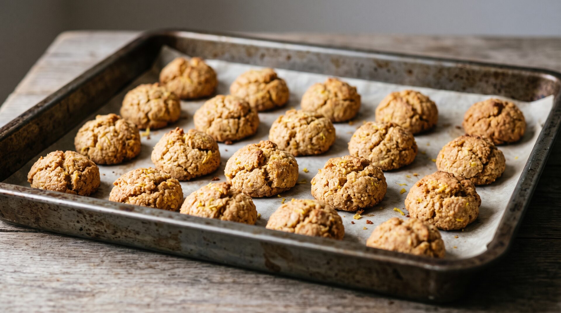 Biscoito de Limão e Amêndoas Low Carb, prato pronto para servir - fotografia gastronomica editorial