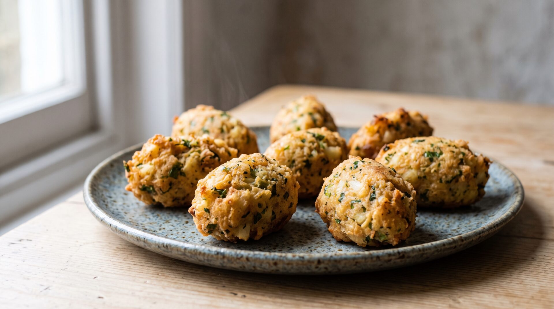 Bolinho de Bacalhau, prato pronto para servir - fotografia gastronomica editorial Bolinho de Bacalhau, prato pronto para servir - fotografia gastronomica editorial