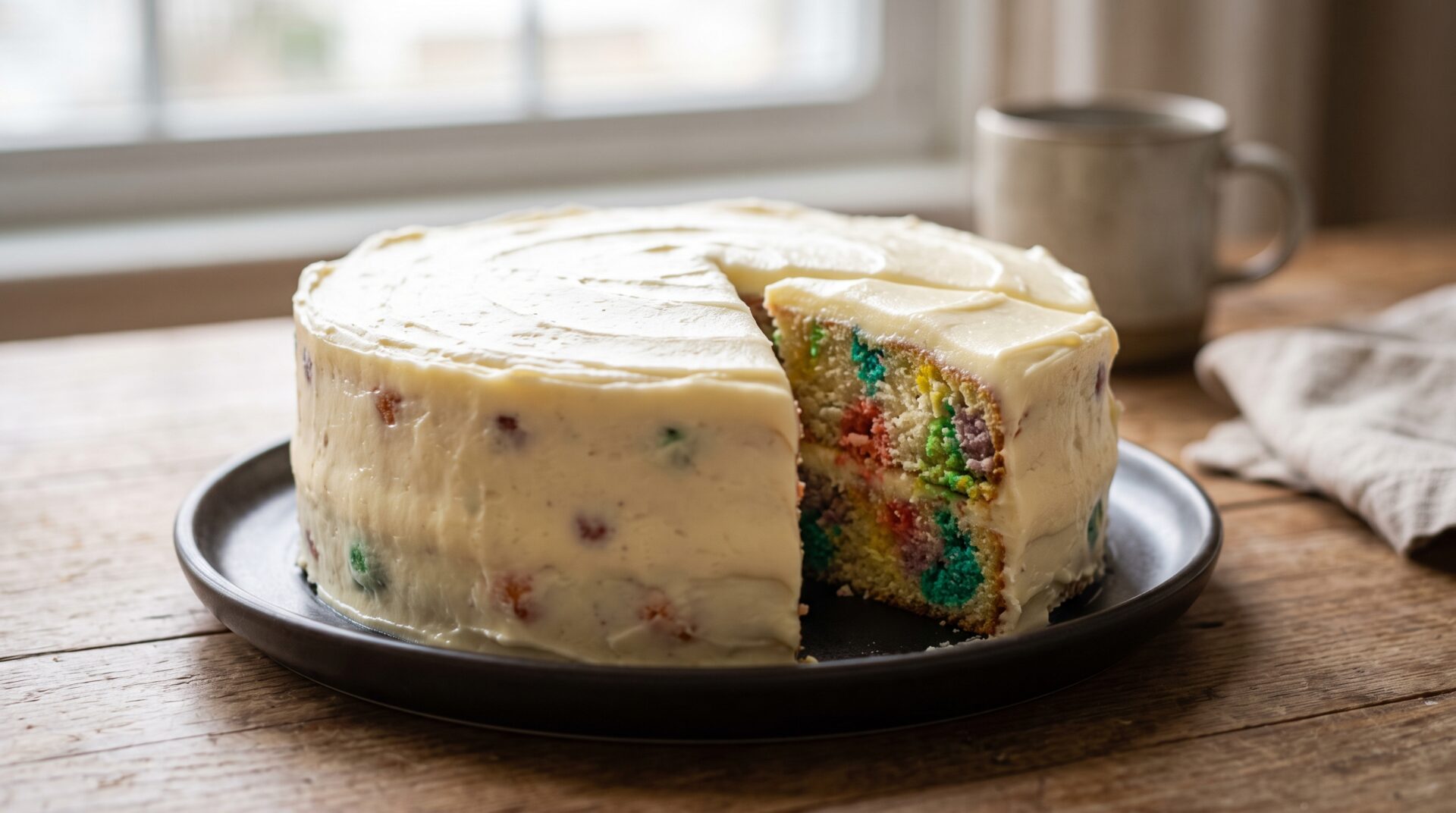 Bolo de Bolinhas (Dot Cake), prato pronto para servir - fotografia gastronomica editorial