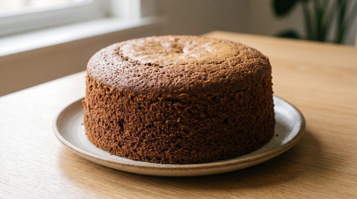Bolo de Chocolate na Air Fryer, prato pronto para servir - fotografia gastronomica editorial