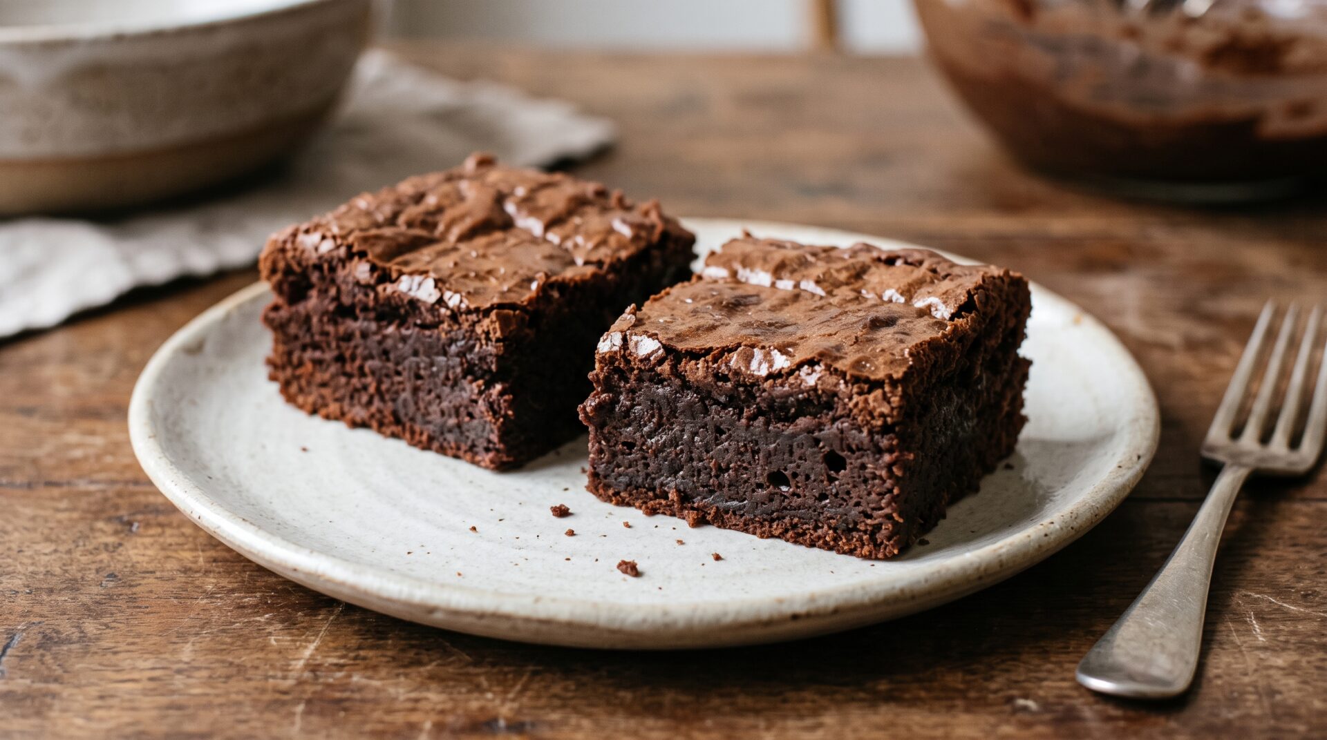Brownie Simples e R&aacute;pido, prato pronto para servir - fotografia gastronomica editorial