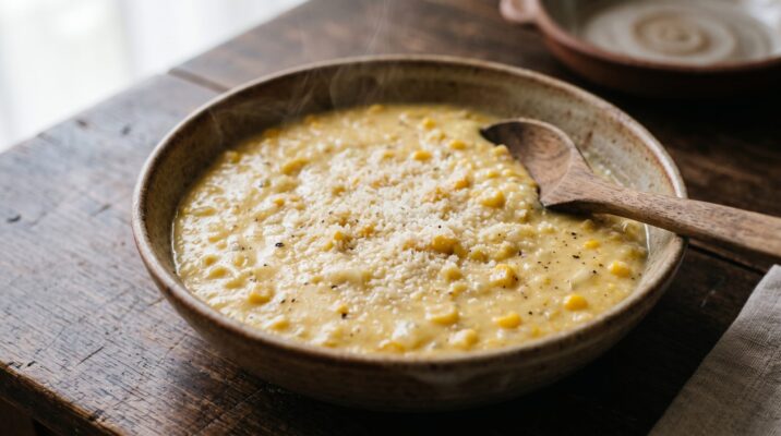 Creme de Milho, prato pronto para servir - fotografia gastronomica editorial