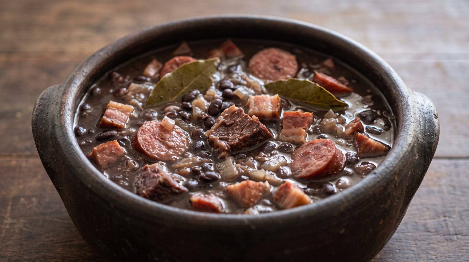 Feijoada Simplificada, prato pronto para servir - fotografia gastronomica editorial