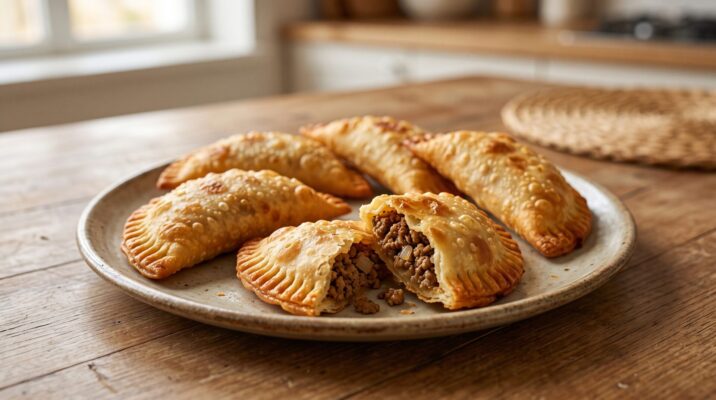 Pastel de Air Fryer Crocante, prato pronto para servir - fotografia gastronomica editorial