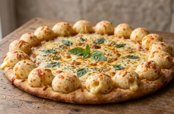 Pizza de Borda Recheada com Pão de Queijo