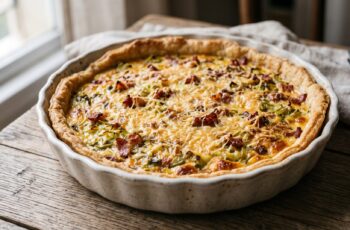 Torta de Alho-poró com Bacon