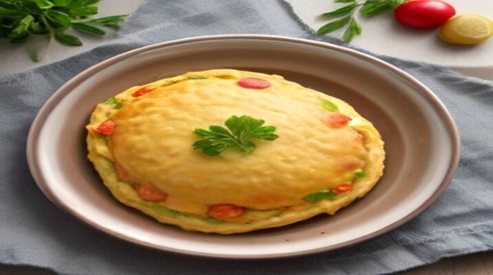 Omelete de Forno com Legumes Fatias de omelete de forno com legumes