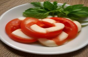 Salada Caprese com Manjericão Fresco