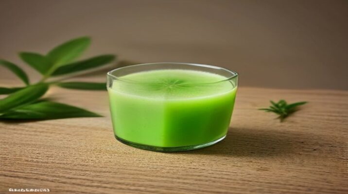 Suco Verde Detox Copo de suco verde detox com couve e maçã